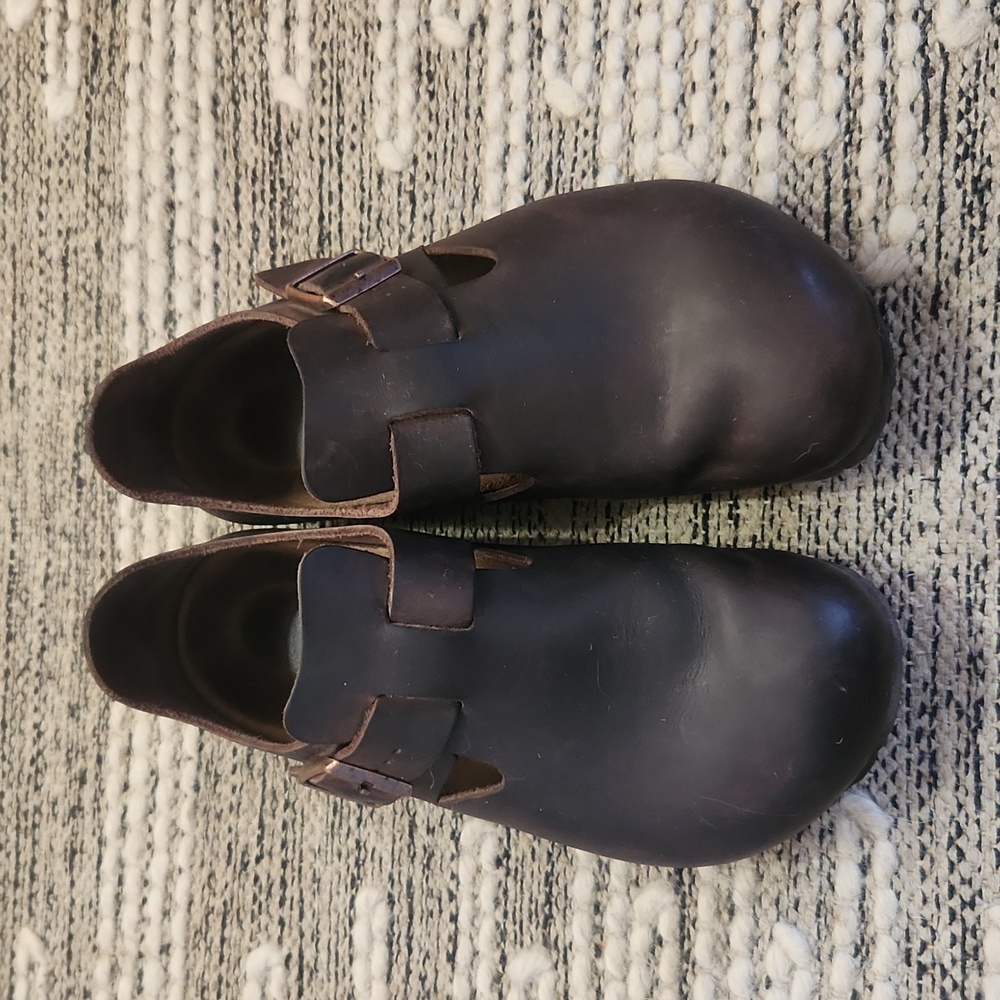 Birkenstock London Clogs Oiled Chocolate Brown Size 38
